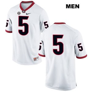 Men's Georgia Bulldogs NCAA #5 Julian Rochester Nike Stitched White Authentic No Name College Football Jersey NMX7754OQ